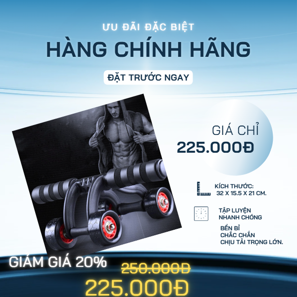 Con lăn tập bụng 4 bánh toàn thời gian