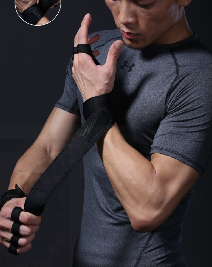 Găng tay tập gym nam nữ hở mu bàn tay