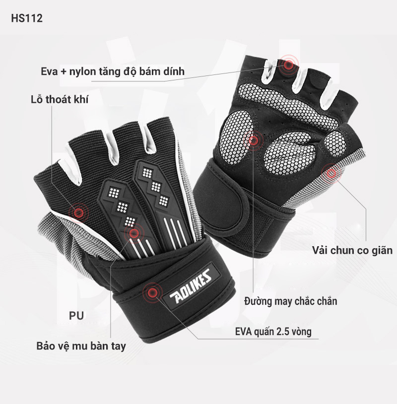 Găng tay nam Aolikes có quấn cổ tay HS115