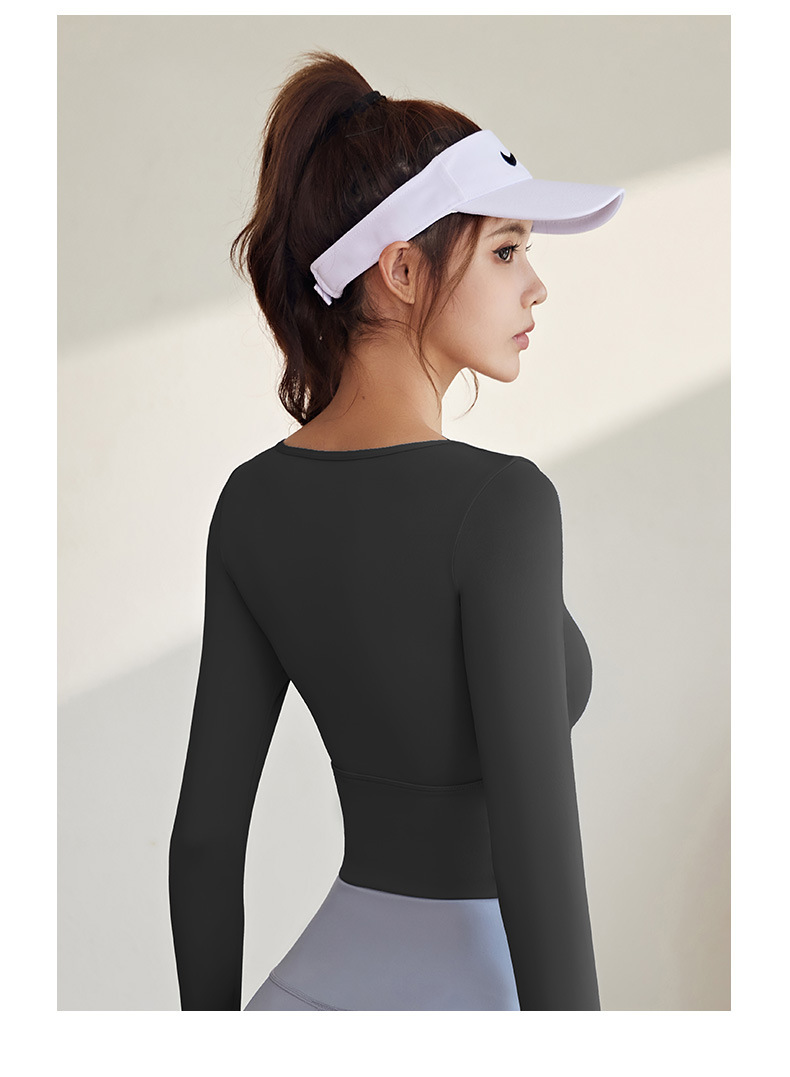 Áo croptop dài tay gym yoga pickleball tennis nữ JYMC021