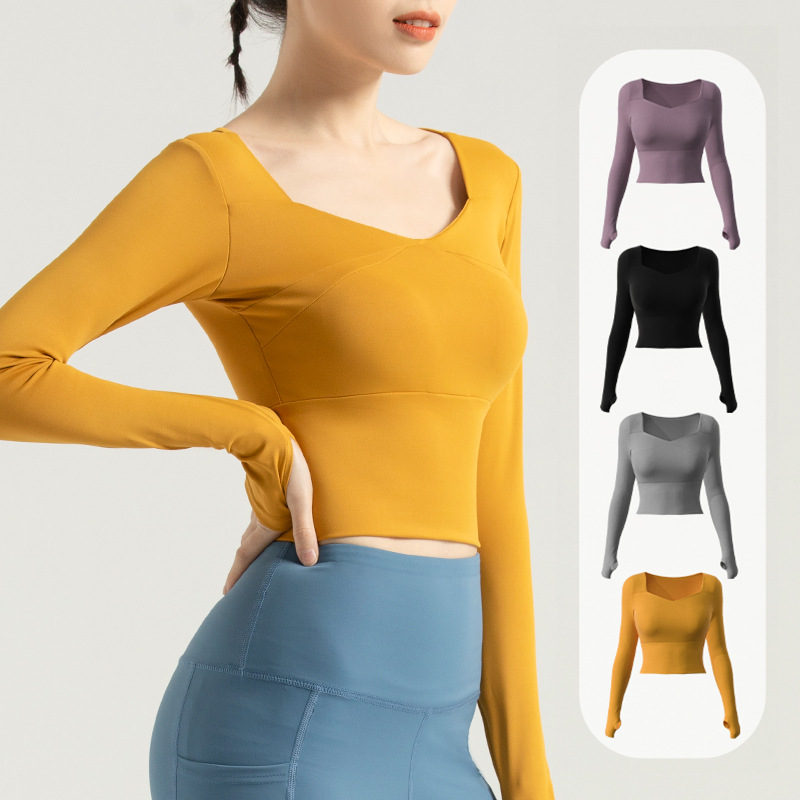 Áo croptop dài tay gym yoga pickleball tennis nữ MTWCX0210