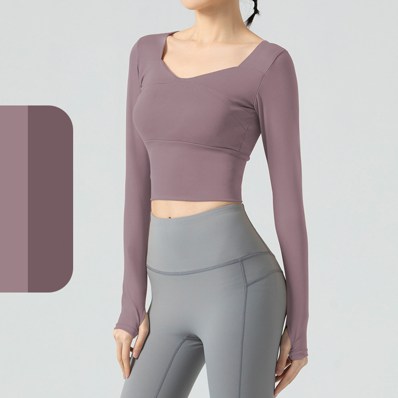 Áo croptop dài tay gym yoga pickleball tennis nữ MTWCX0210