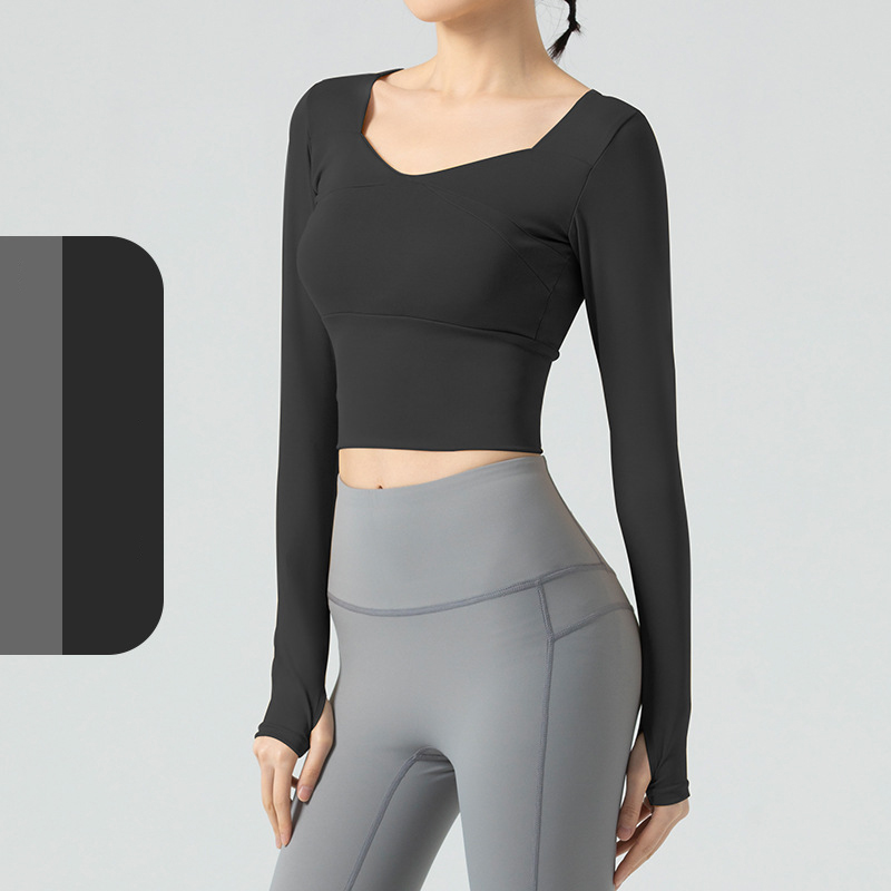 Áo croptop dài tay gym yoga pickleball tennis nữ MTWCX0210