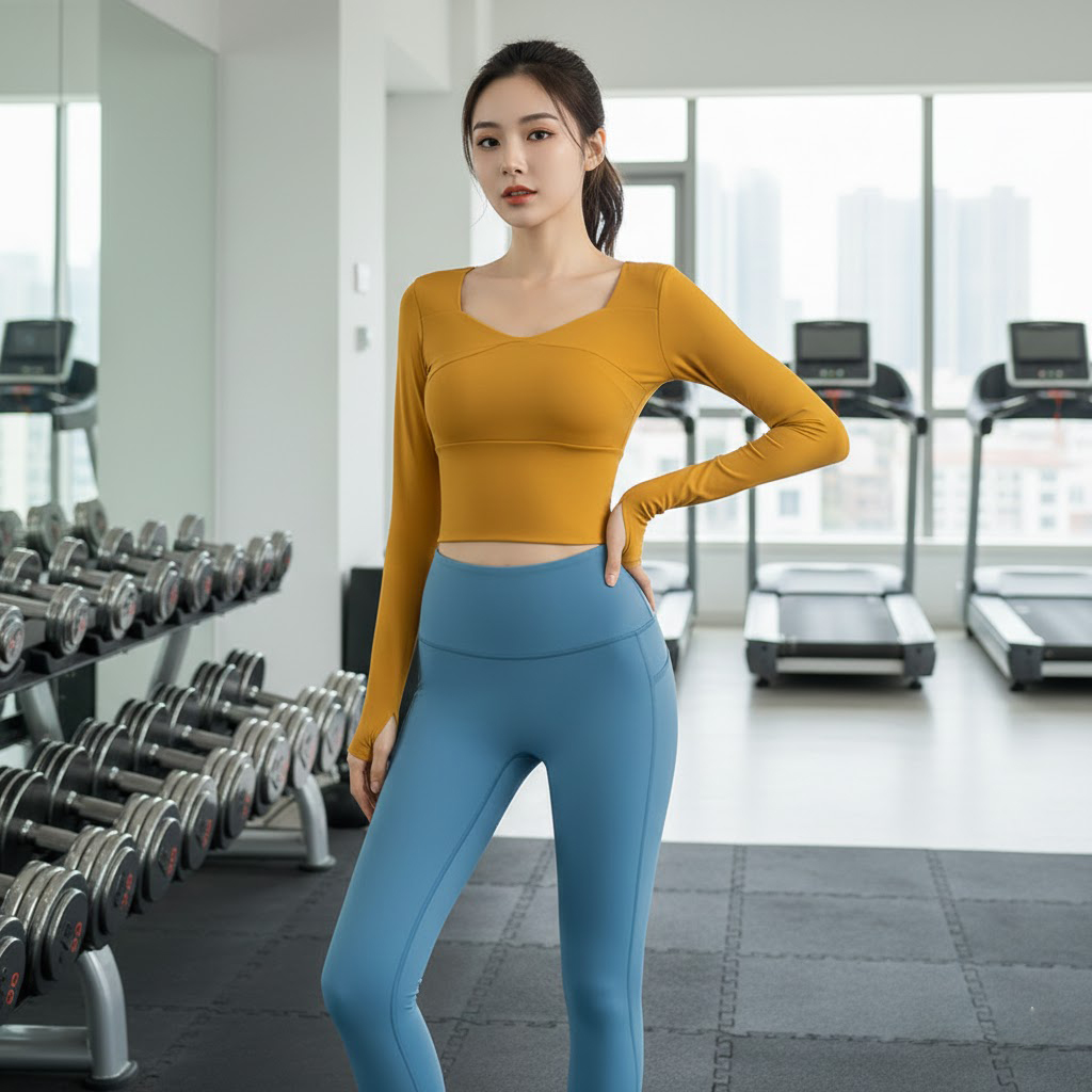 Áo croptop dài tay gym yoga pickleball tennis nữ MTWCX0210
