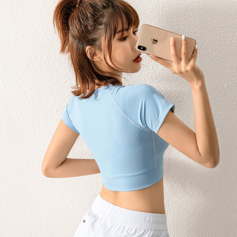 Áo croptop nữ cổ tròn cộc tay DX062