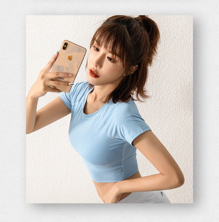 Áo croptop nữ cổ tròn cộc tay DX062