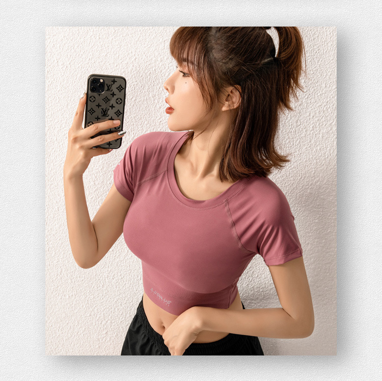 Áo croptop nữ cổ tròn cộc tay DX062