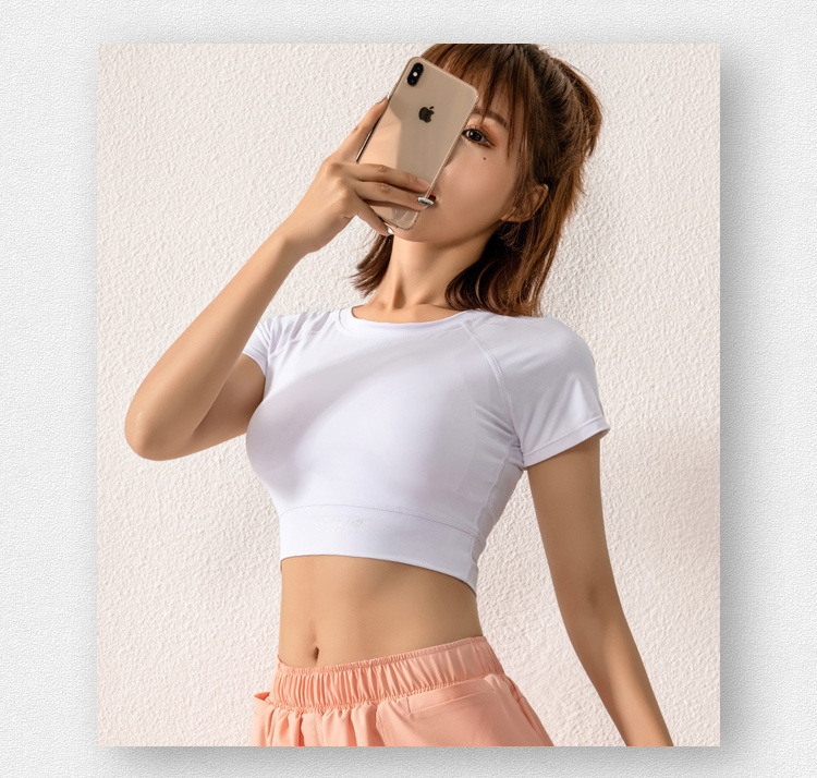 Áo croptop nữ cổ tròn cộc tay DX062