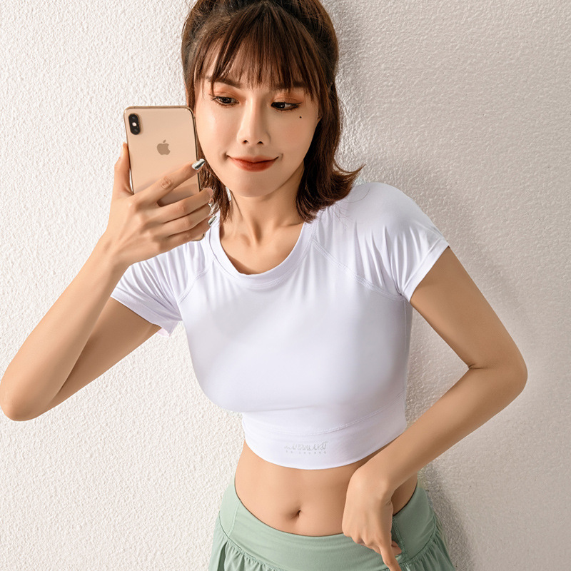 Áo croptop nữ cổ tròn cộc tay DX062