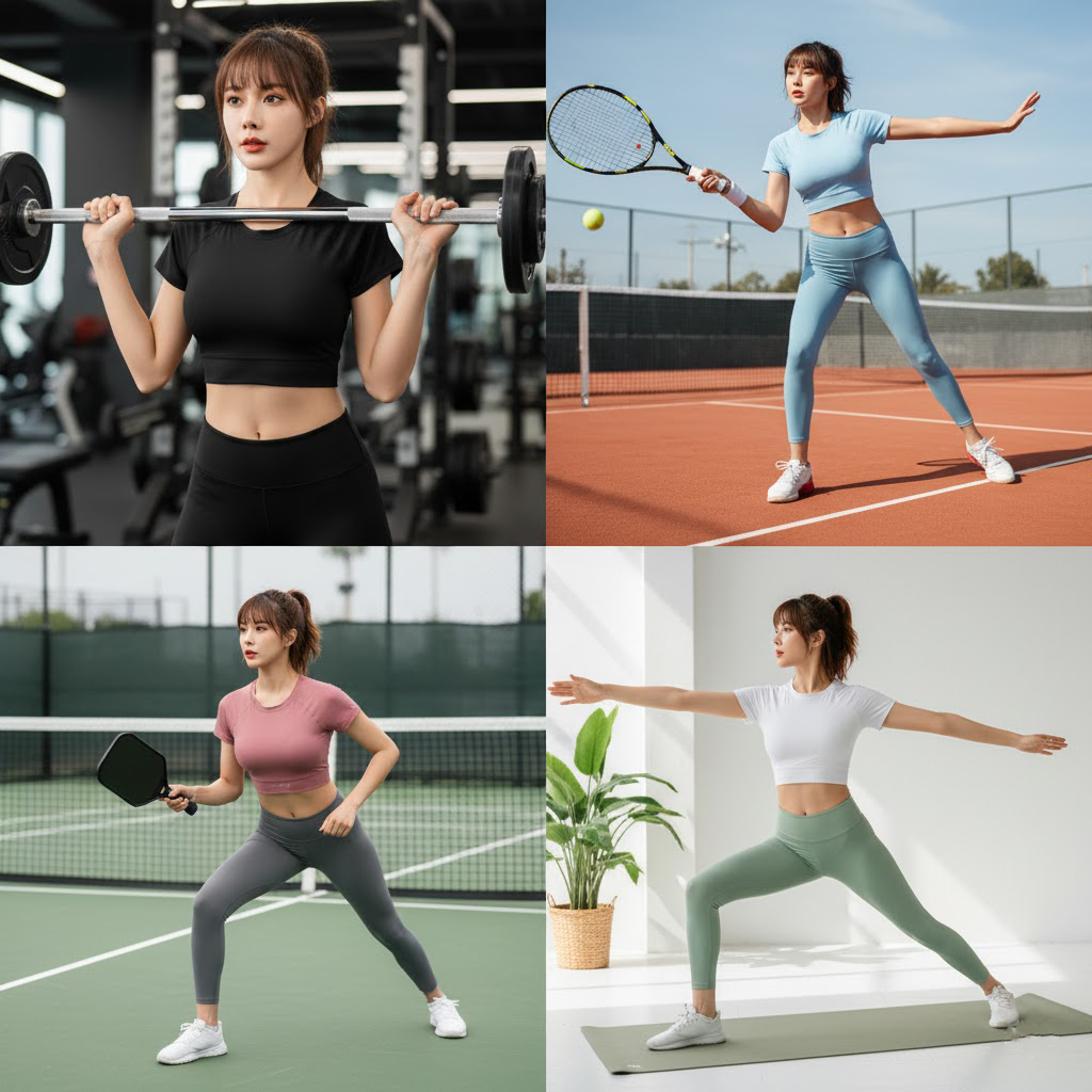 Áo croptop nữ cổ tròn cộc tay DX062