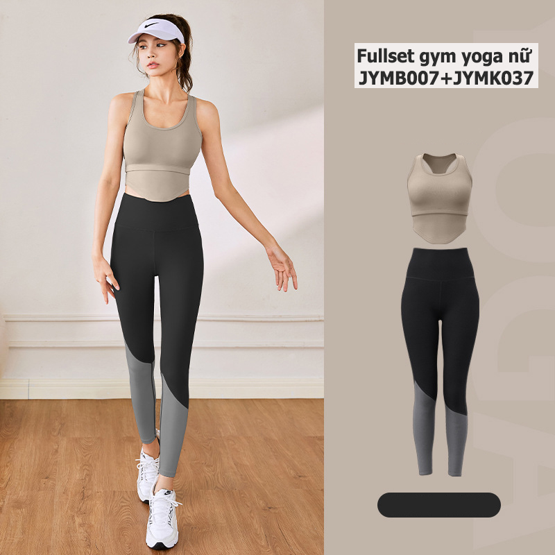 Fullset gym yoga nữ áo bra quần dài JYMB007 + JYMK037