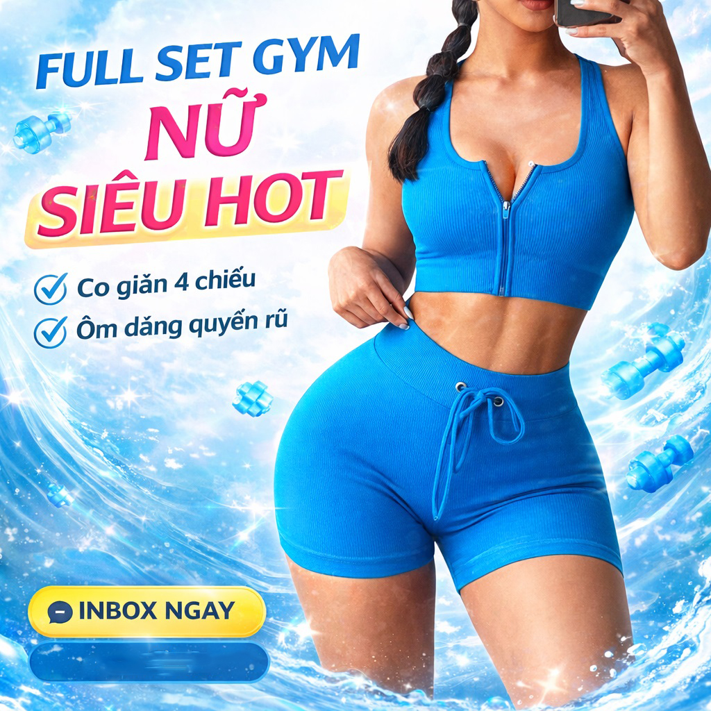 Fullset quần short và áo bra khóa kéo GM001