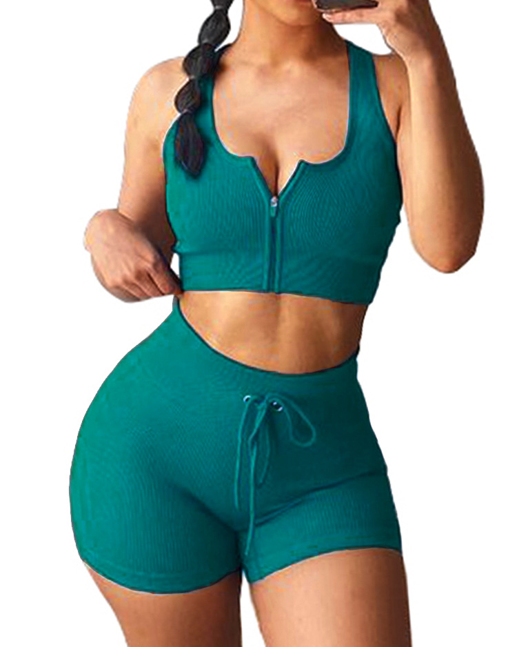 Fullset quần short và áo bra khóa kéo GM001