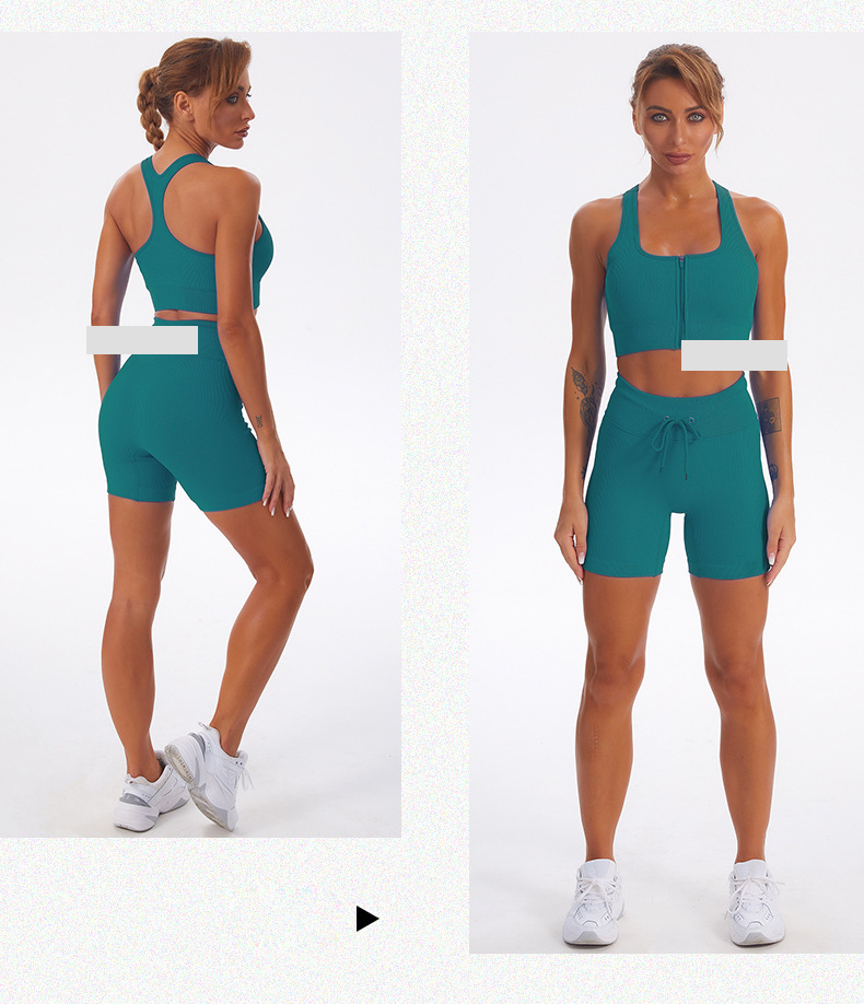 Fullset quần short và áo bra khóa kéo GM001
