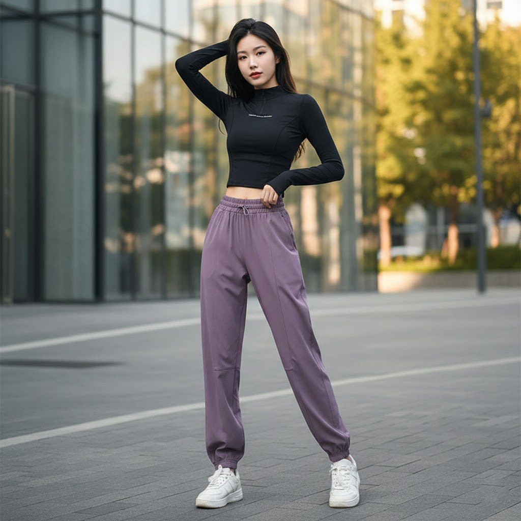 Quần dài gió nữ gym yoga aerobic CK908