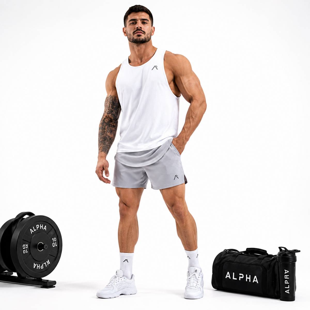 Ba lỗ gym nam Alpha co giãn thoáng mát mặc tập thoải mái