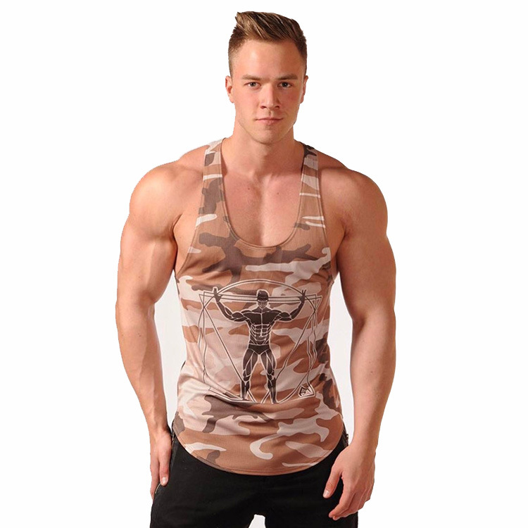 Ba lỗ gym nam Bodyfit in hình body cotton thun lạnh co giãn 4 chiều
