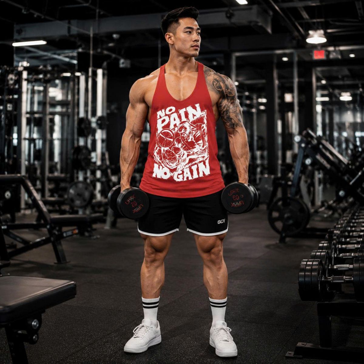 Ba lỗ gym nam No Pain No Gain