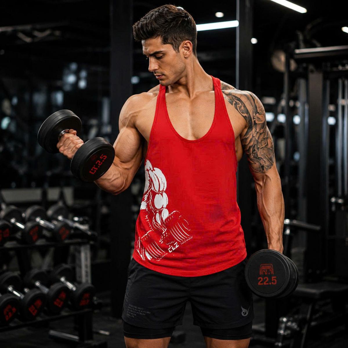 Ba lỗ gym nam bodybuilding athlete