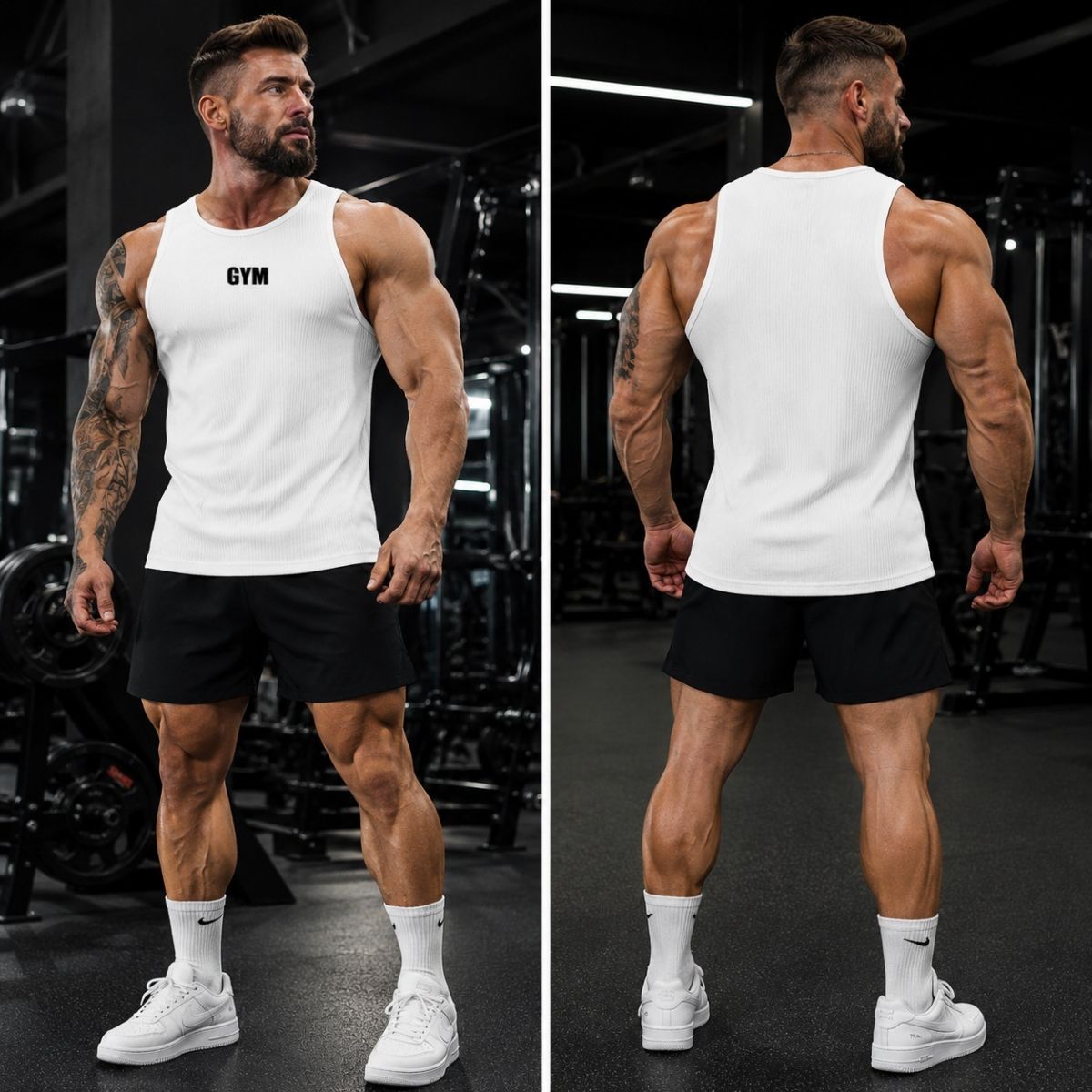 Ba lỗ tăm gym nam logo gym