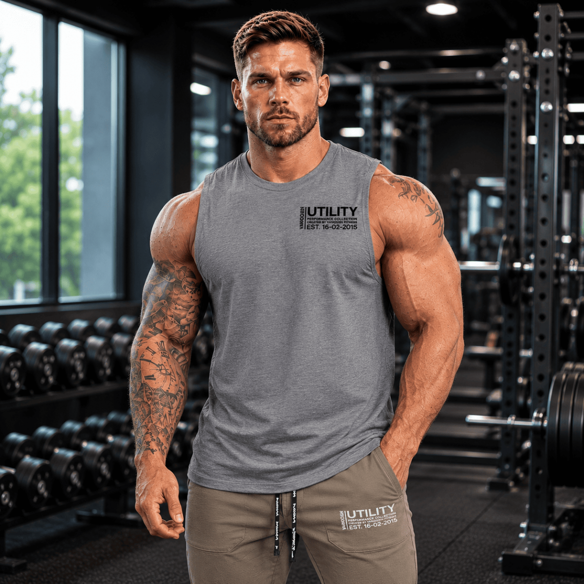Tanktops gym nam UTILITY YH-BX54A-VQ nhập