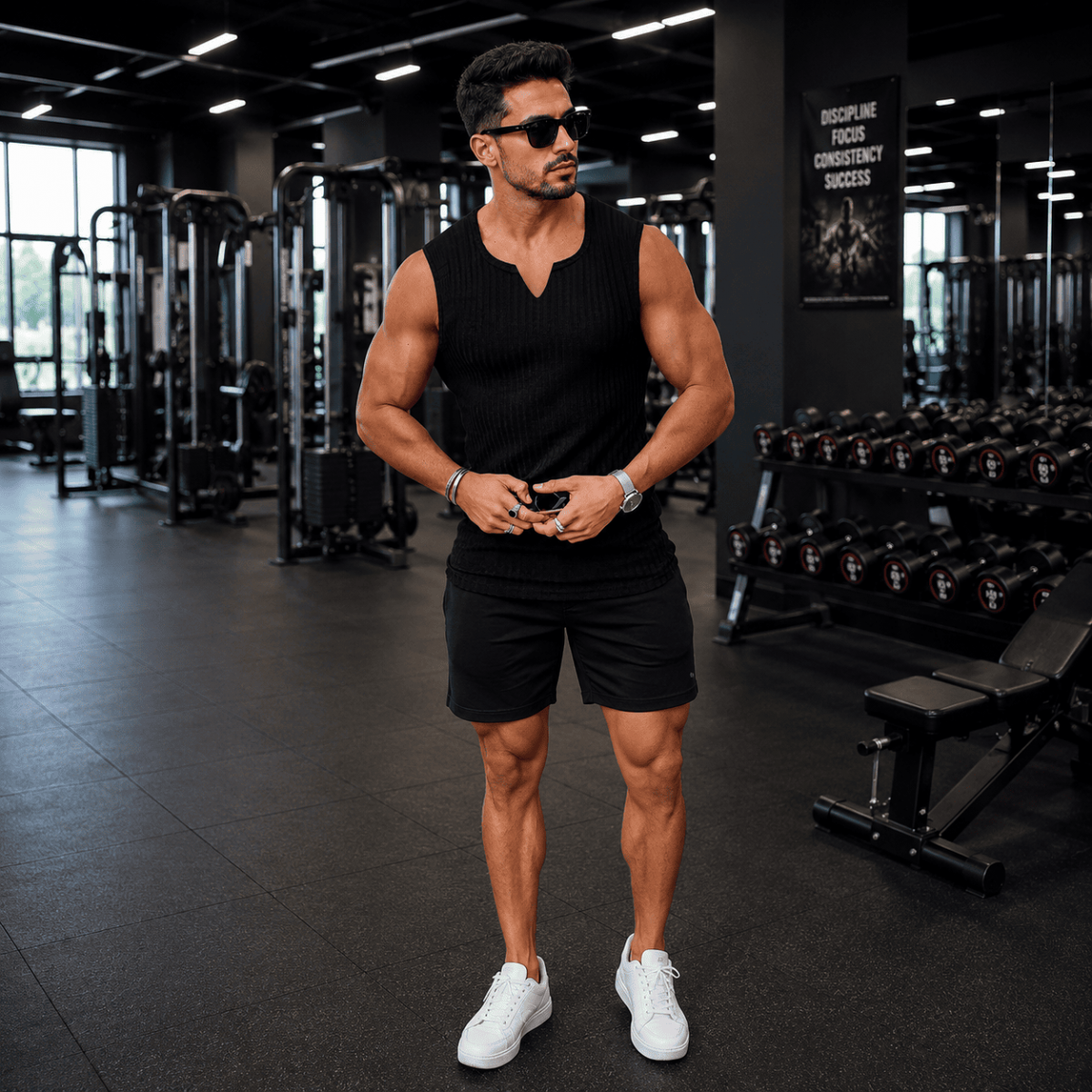 Tanktops tăm gym nam cổ v cao cấp