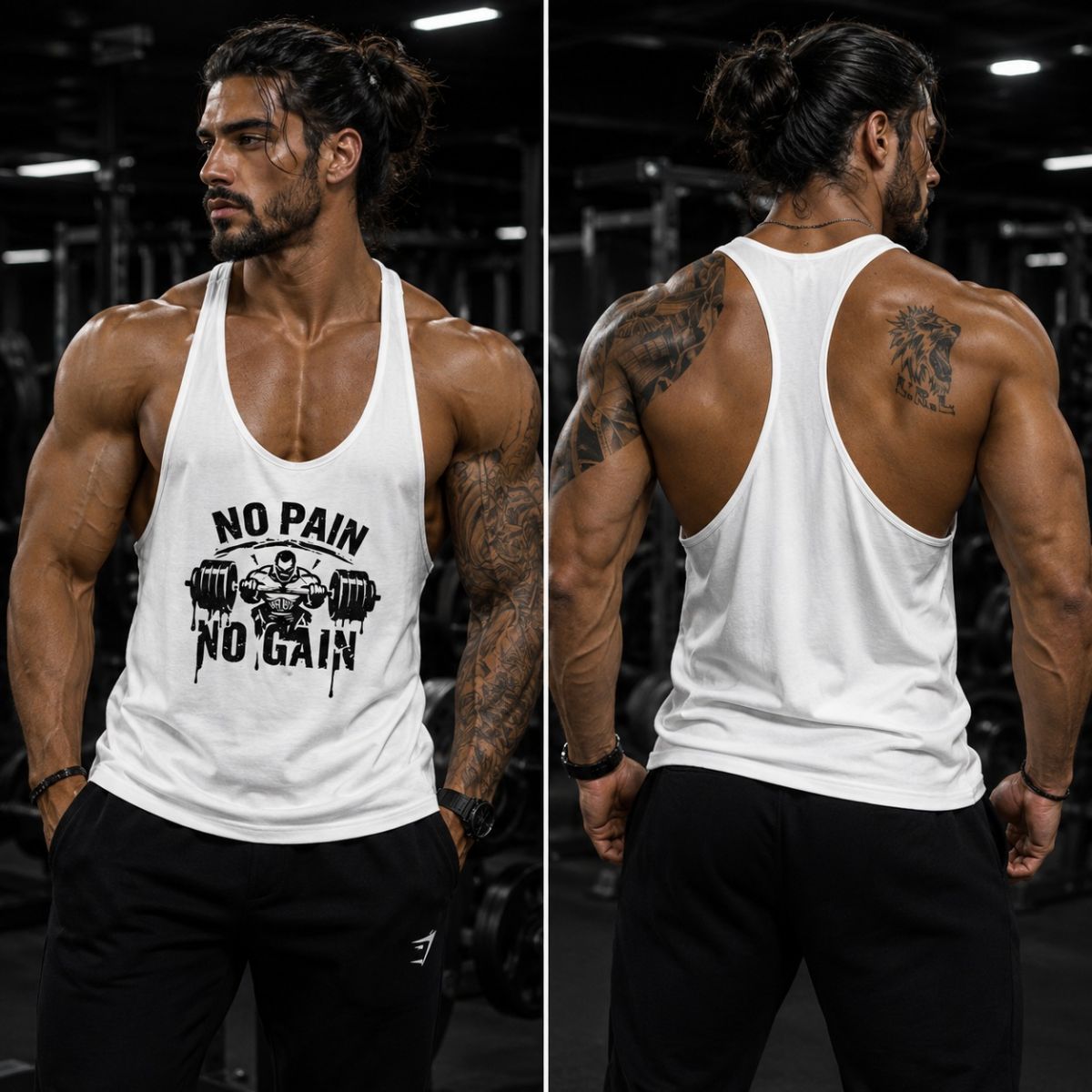 Ba lỗ gym nam Nopain Nogain