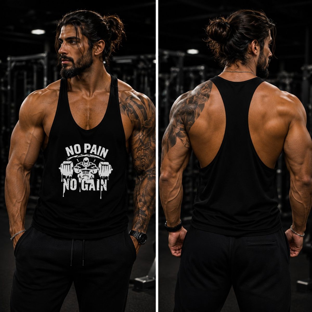 Ba lỗ gym nam Nopain Nogain