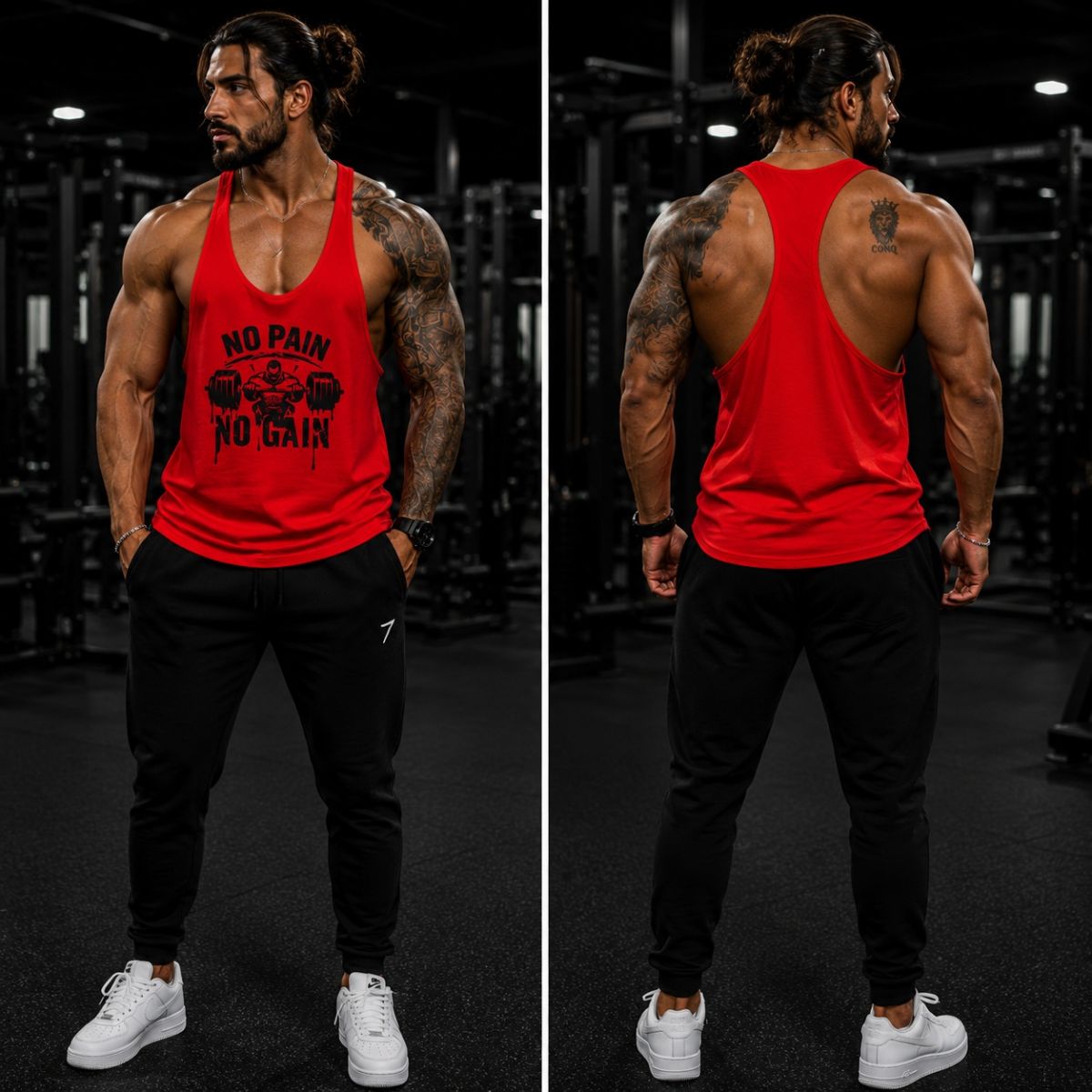 Ba lỗ gym nam Nopain Nogain