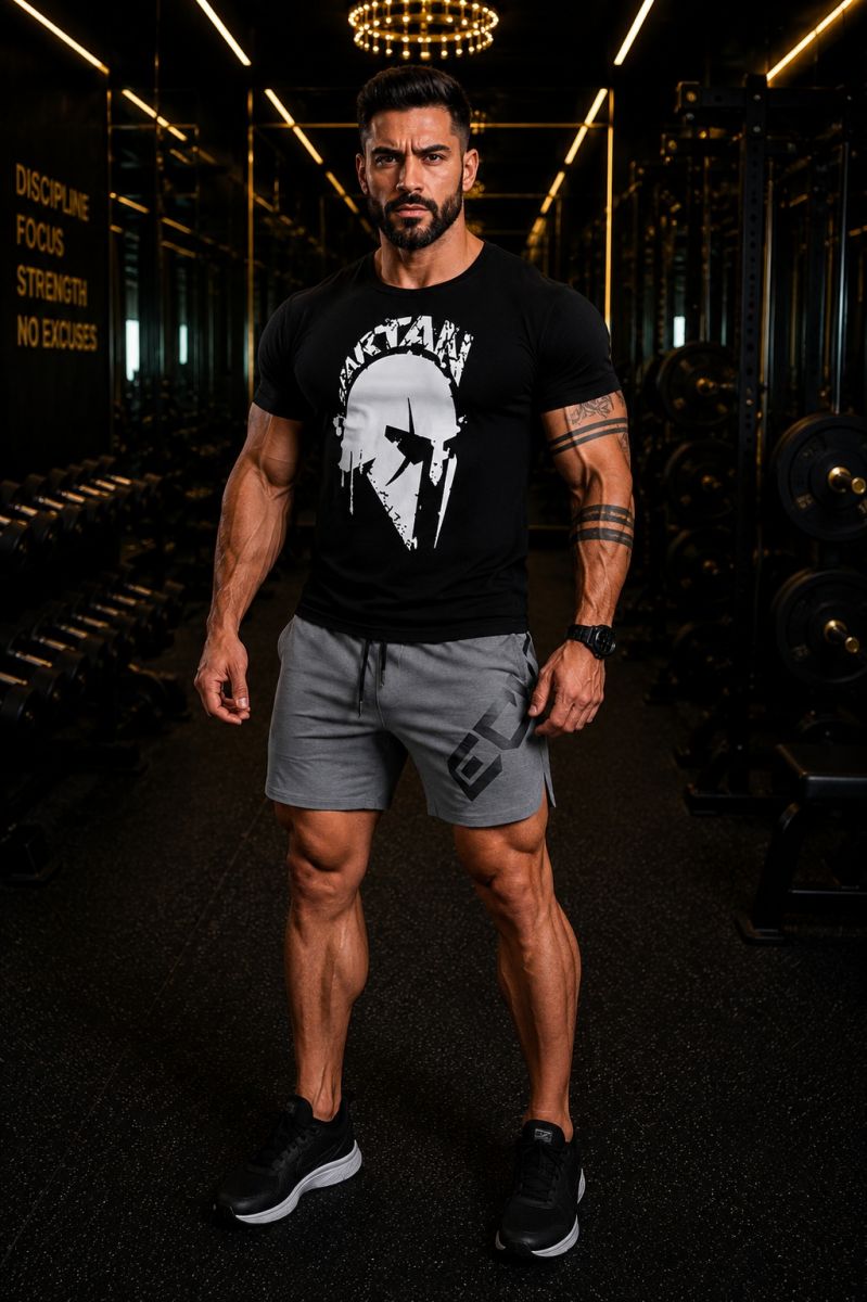 Cộc tay gym nam Spartan