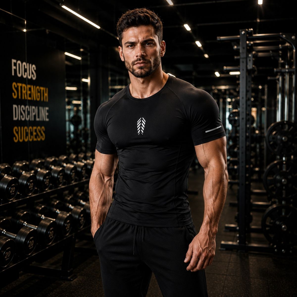 Cộc tay gym nam body G-Oufit MY17810