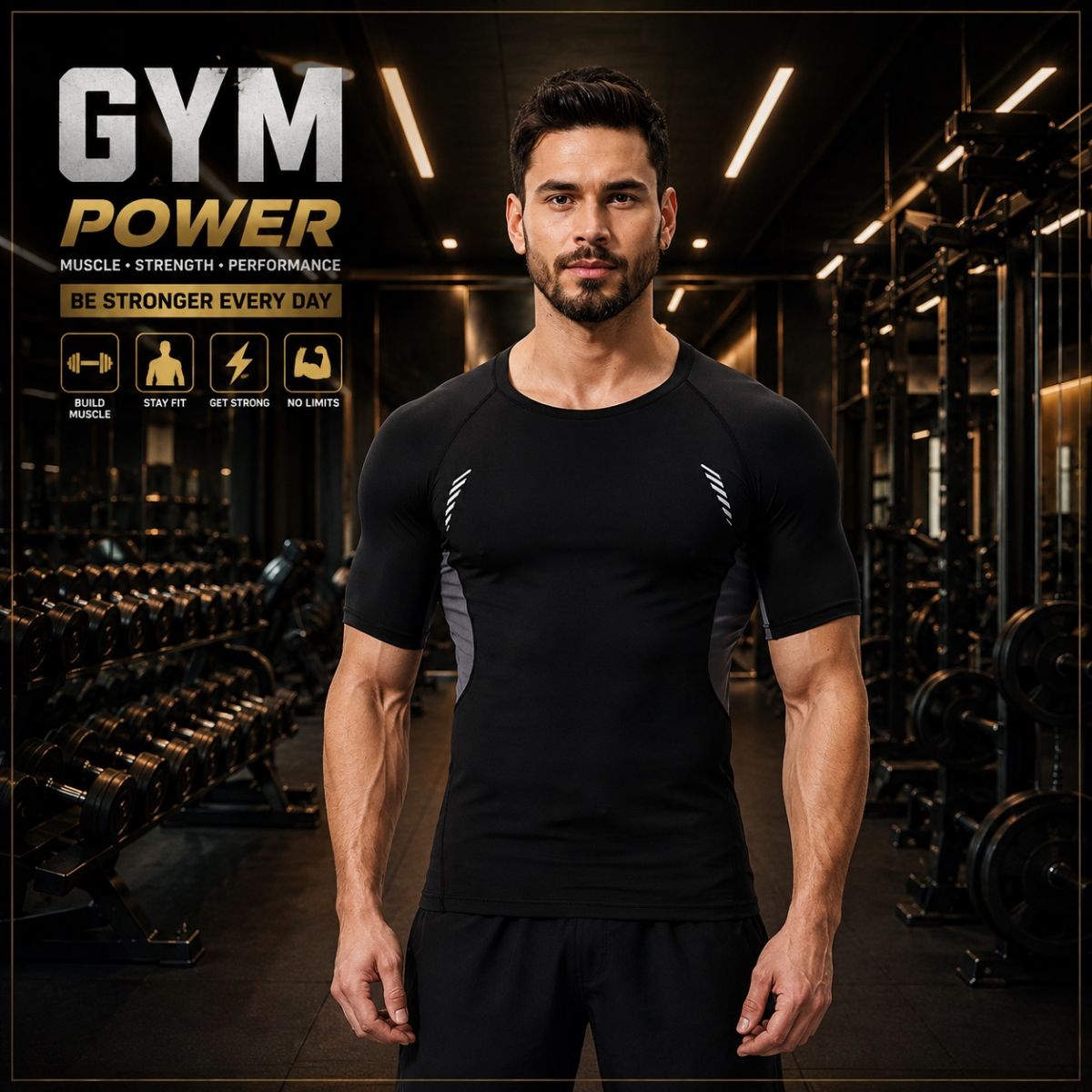 Cộc tay gym nam body G-Oufit MY17811