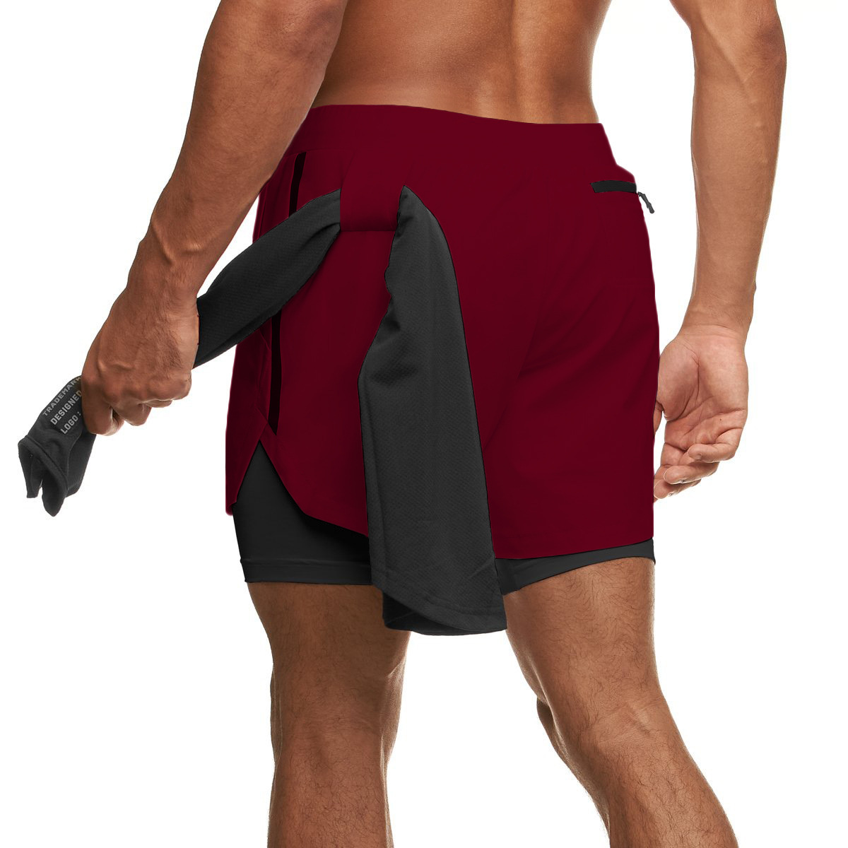 Quần short gym nam 2 lớp ASRV-DK36
