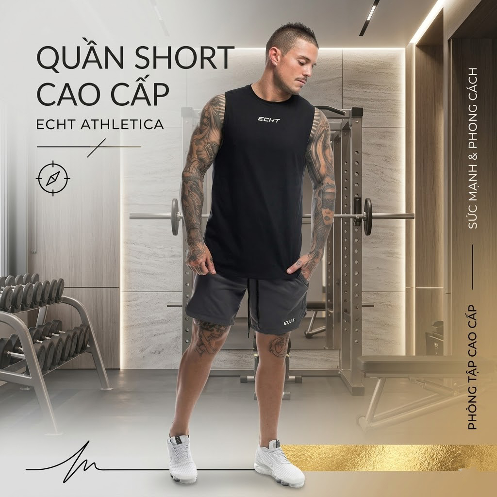 Quần Short nam ECHT xẻ tà