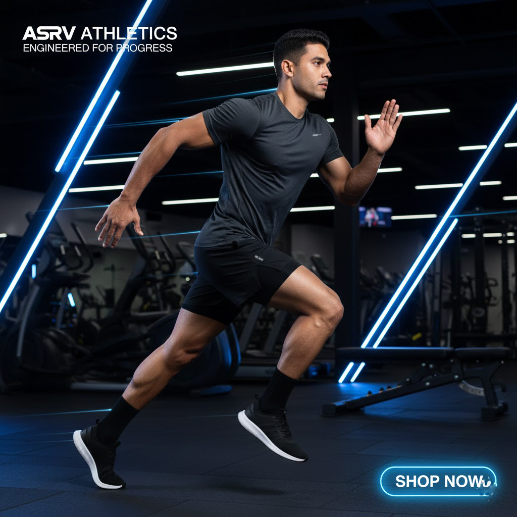 Quần short gym nam 2 lớp 2logo ASRV-DSG 0603
