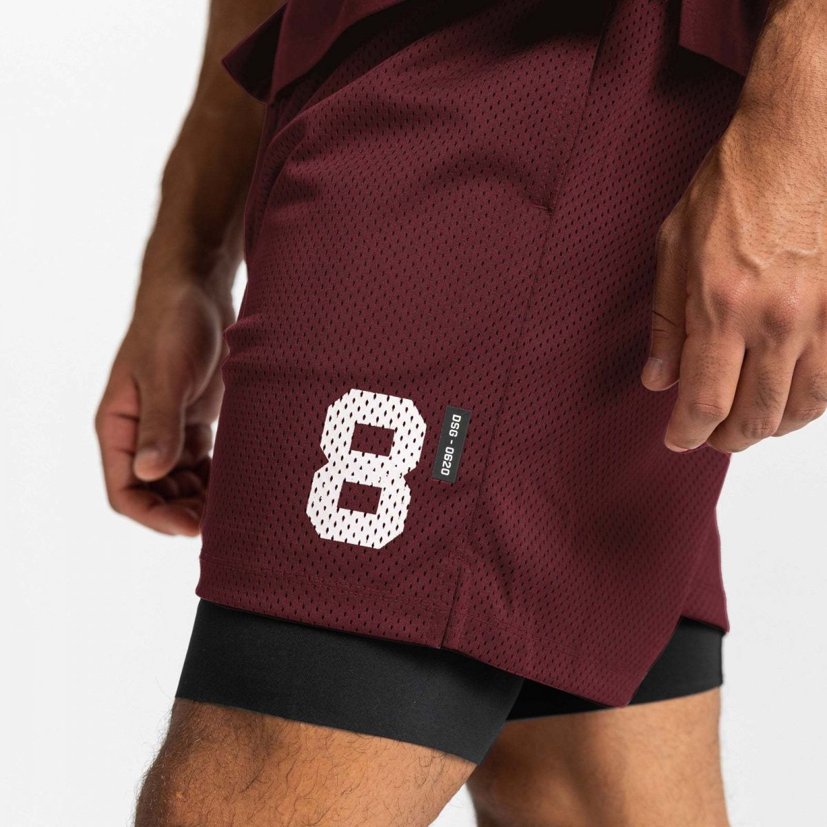 Quần short gym nam 2 lớp ASRV08-DK65