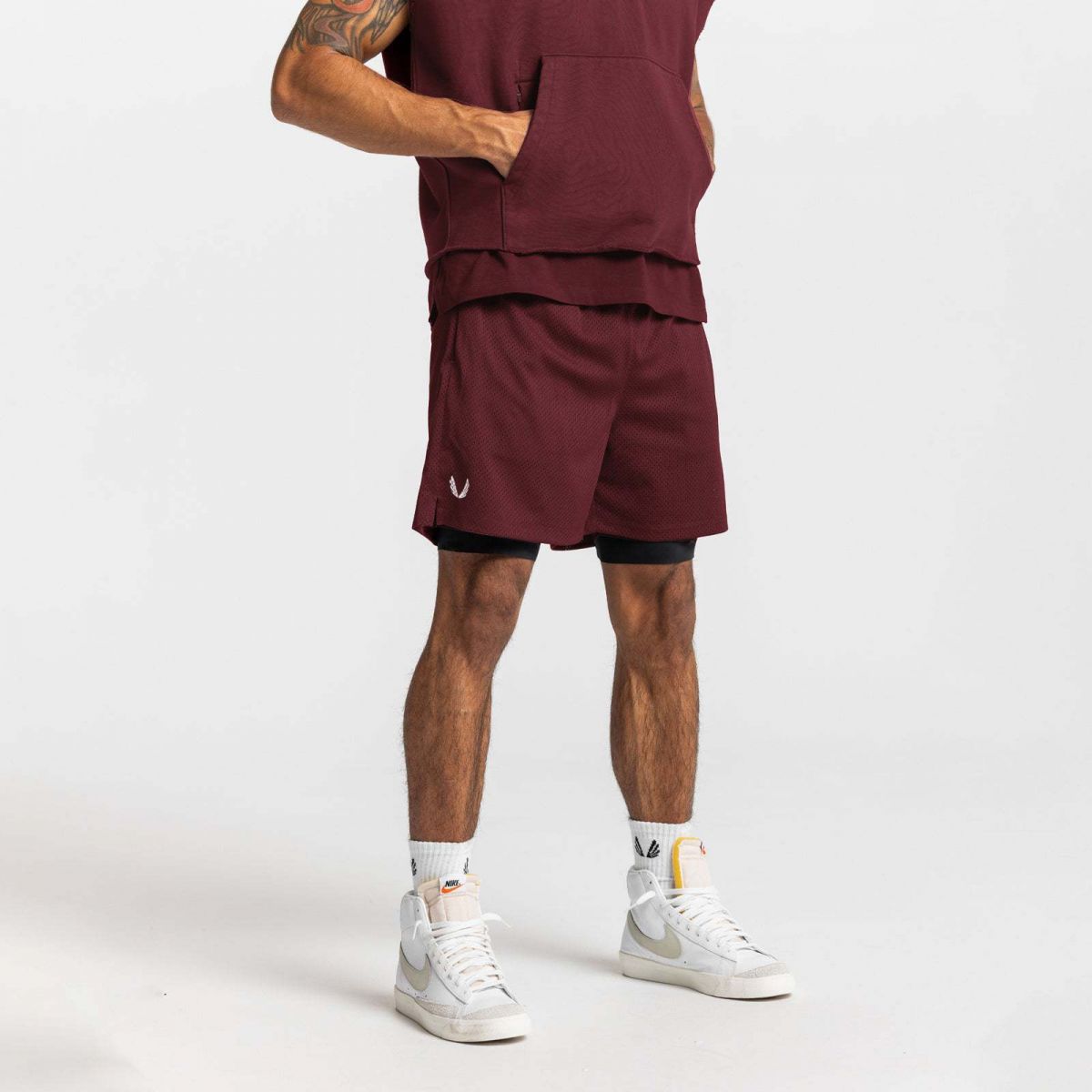 Quần short gym nam 2 lớp ASRV08-DK65
