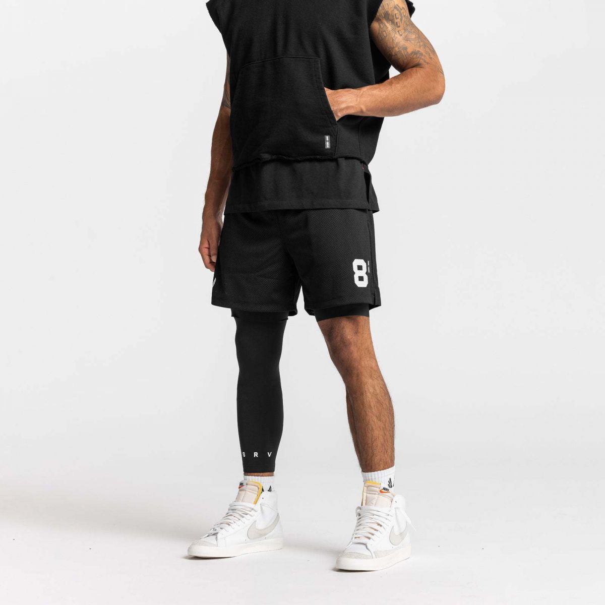 Quần short gym nam 2 lớp ASRV08-DK65