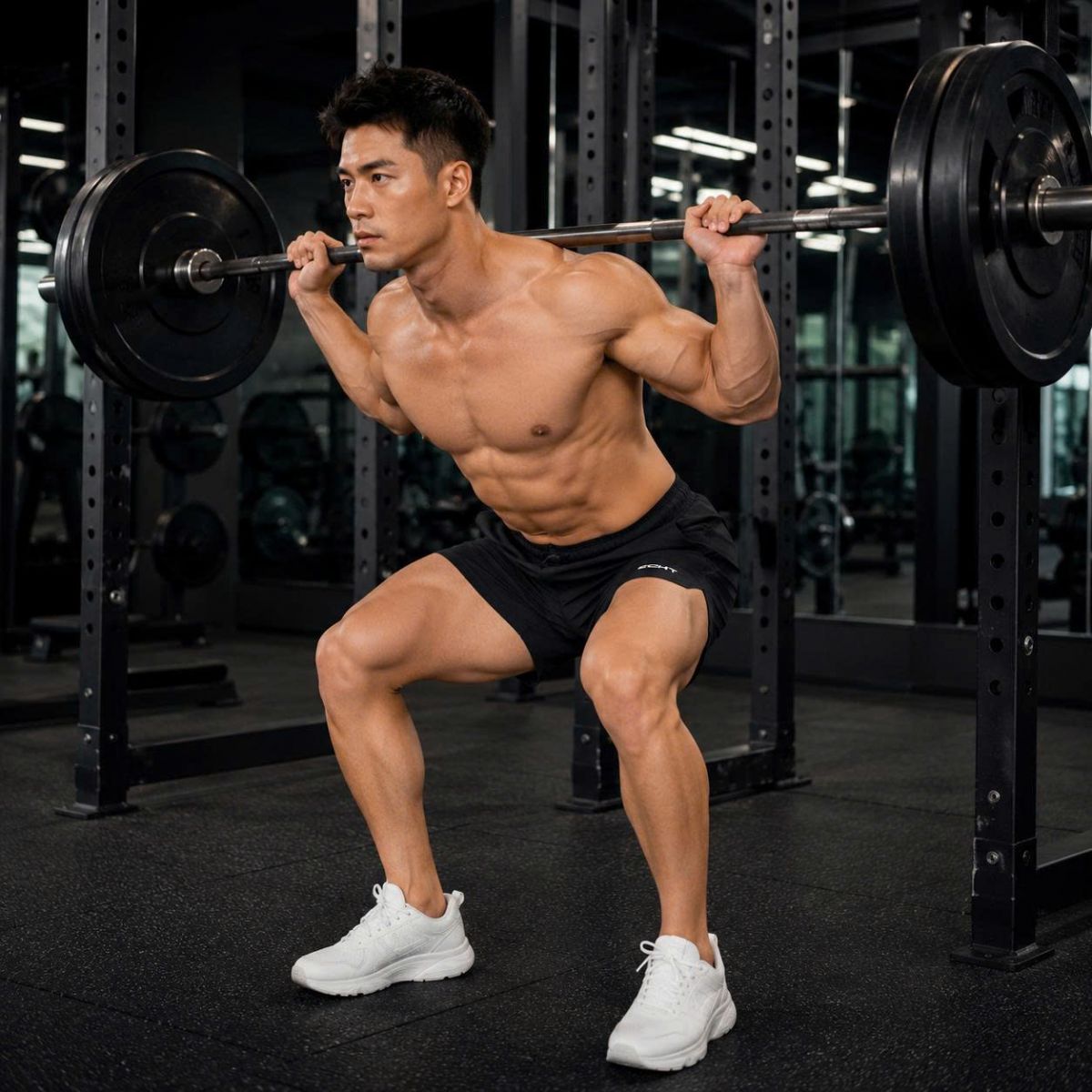 Quần Squat xẻ đùi vải gió ECHT 