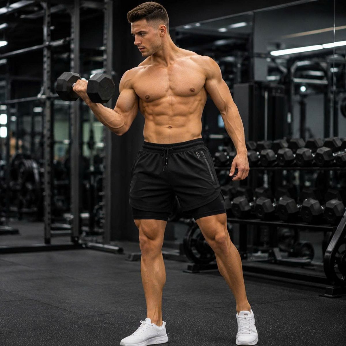 Quần short gym nam muscle fitness