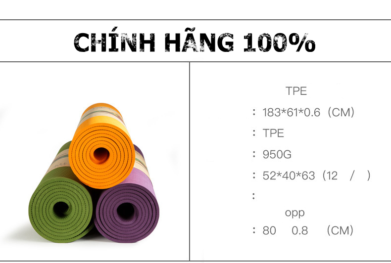 Thảm yoga 1 lớp đơn sắc đường viền cơ thể cao cấp