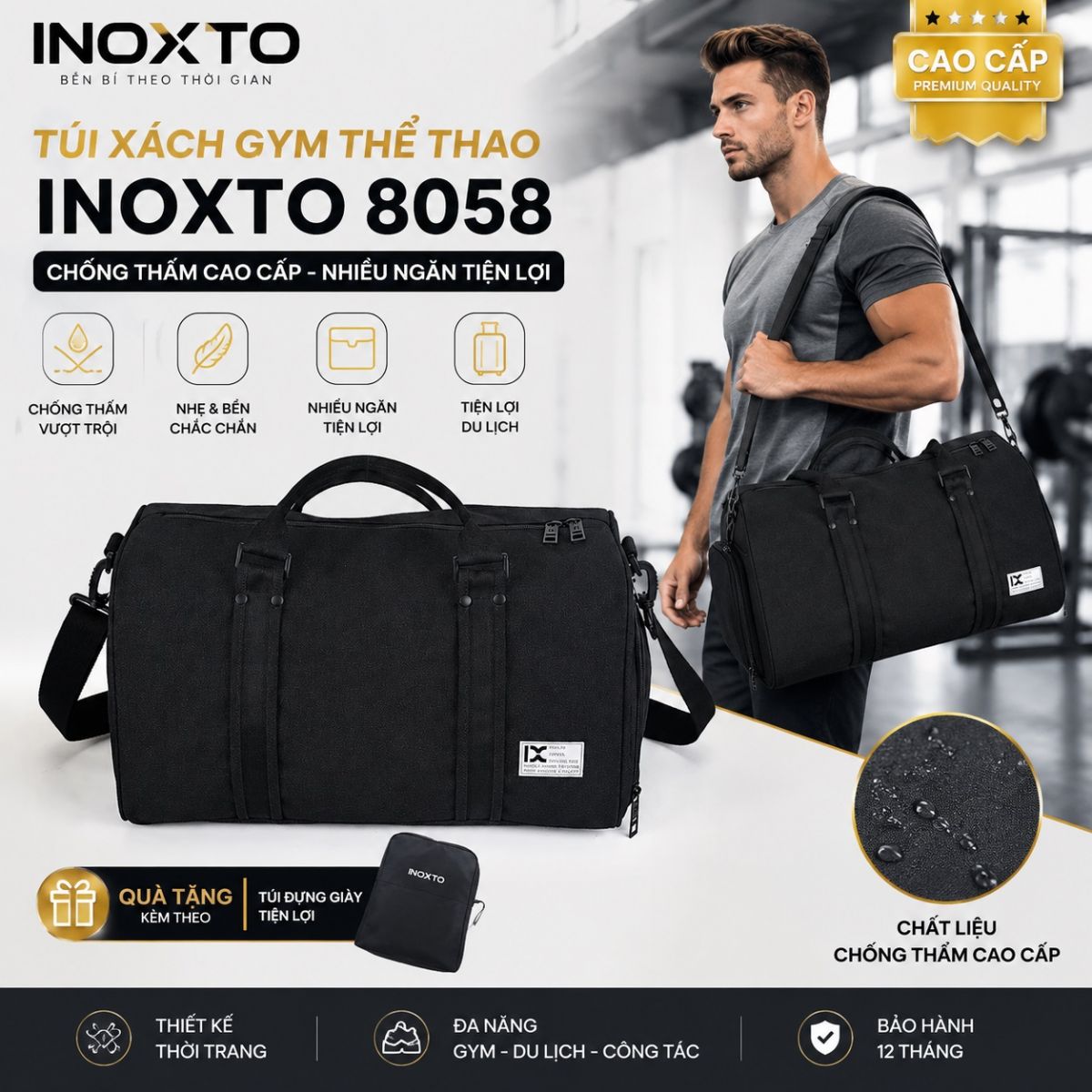 Túi xách gym thể thao INOXTO IX SPORT 8058 cao cấp